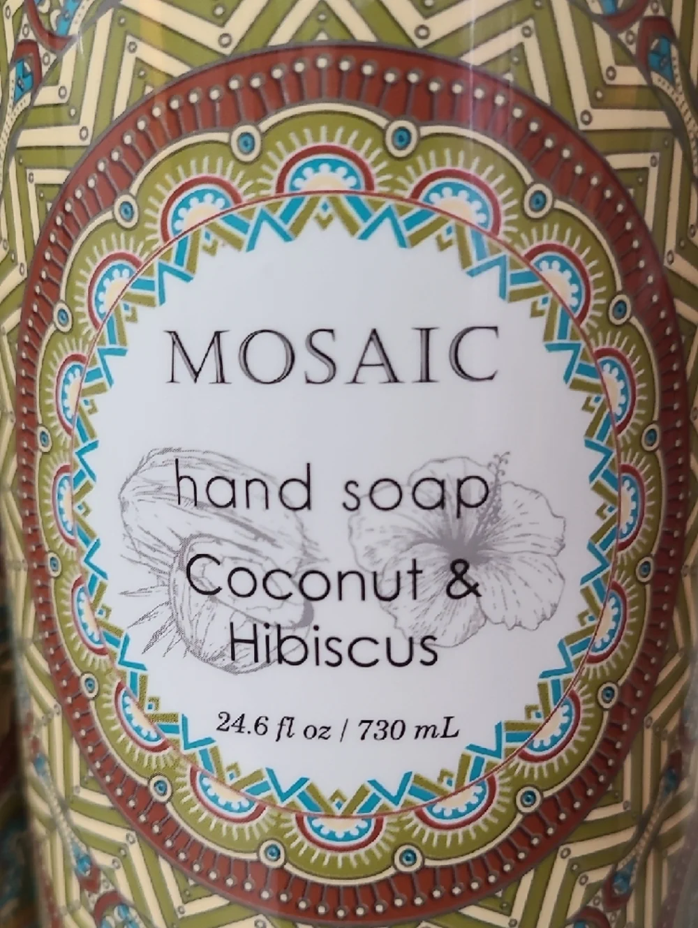 Mosaic Coconut & Hibiscus Liquid Hand Soap 24.6‎ oz each Set of 2 - NEW